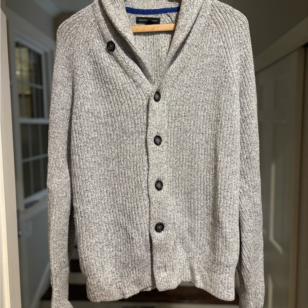 Banana Republic Gray Men's Cardigan Sweater